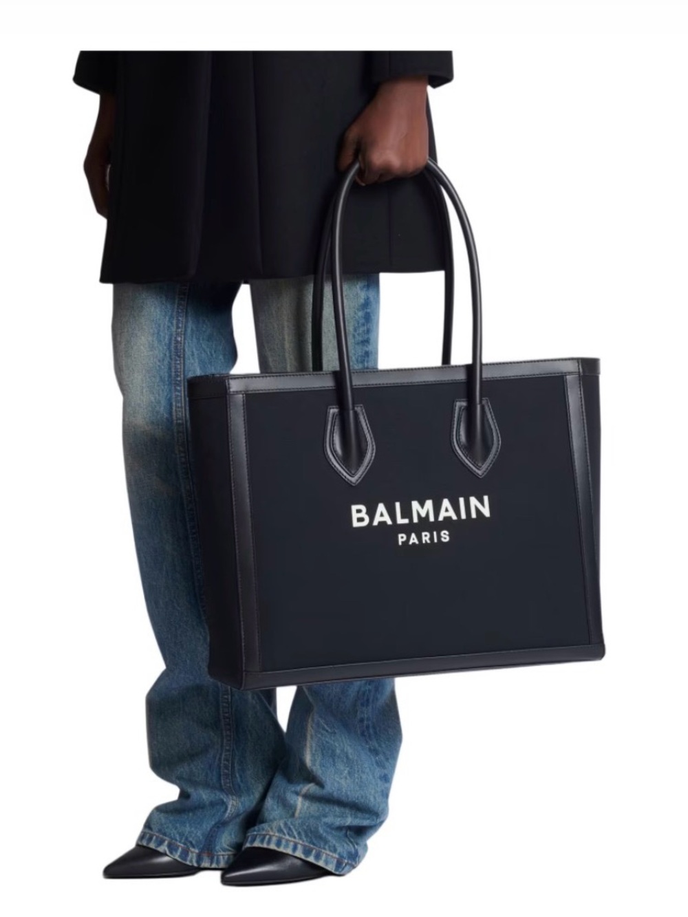 Balmain B army tote bag black